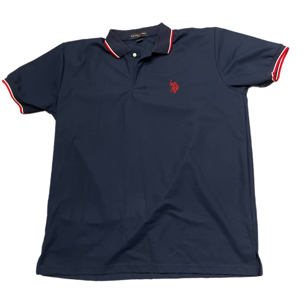 US Polo Assn Shirt Mens XL Navy Red/White Trim Polo Pullover